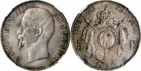 FRANCE. 5 Francs, 1856-D. Lyon Mint. Napoleon III. NGC MS-63+.

Dav-95; KM-782.3; Gad-734. Quite lustrous and dazzling, this seldom seen date and mi...