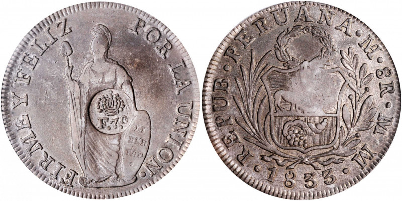 PHILIPPINES. Philippines - Peru. 8 Reales, ND (1832-34). Manila Mint. Ferdinand ...