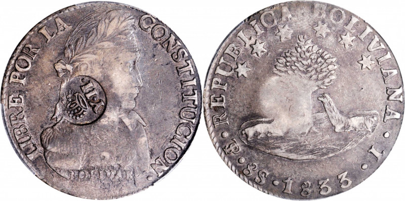 PHILIPPINES. Philippines - Bolivia. 8 Reales, ND (1834-37). Manila Mint. Isabel ...