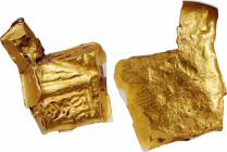 (t) CHINA. State of Chu. "Yuan Jin" Gold Cube Money, ND (ca. 475-221 B.C.). Warring States Period. Certified "80" by Huaxia Coin Grading Company.

H...