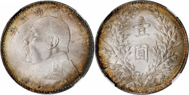 (t) CHINA. Dollar, Year 3 (1914). NGC MS-63.

L&M-63; K-646; KM-Y-329; WS-0174-1. Variety with doubled reverse die. Though not noted on the holder, ...
