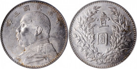 CHINA. Dollar, Year 3 (1914)-O. PCGS MS-61.

L&M-63C; K-648; KM-Y-329.4; WS-0174-6. Variety with triangle "yuan" and weak/shallow O. Some scattered ...