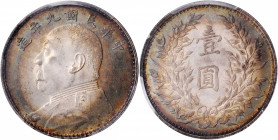 (t) CHINA. Dollar, Year 9 (1920). PCGS MS-63.

L&M-77; K-666; KM-Y-329.6; WS-0181-1. Fine hair variety. Exceptionally choice and captivating, this D...