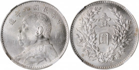 CHINA. Dollar, Year 9 (1920). NGC MS-62.

L&M-77; K-666; KM-Y-329.6; WS-0181-1. Fine hair variety. An excellent showcase for the type, this wholly a...