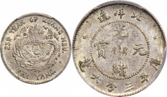 (t) CHINA. Chihli (Pei Yang). 3.6 Candareens (5 Cents), Year 25 (1899). PCGS MS-64.

L&M-458; K-200; KM-Y-69; WS-0628. Stunning and seemingly never ...