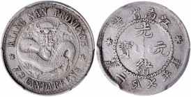 (t) CHINA. Kiangnan. 7.2 Candareens (10 Cents), ND (1897). PCGS Genuine--Cleaned, AU Details.

L&M-213B; K-69; KM-Y-142; WS-0792. Reeded edge variet...