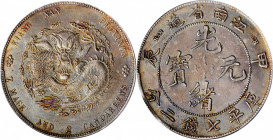 (t) CHINA. Kiangnan. 7 Mace 2 Candareens (Dollar), CD (1904). PCGS Genuine--Cleaned, AU Details.

L&M-257; K-99; KM-Y-145a.12; WS-0858. Variety with...