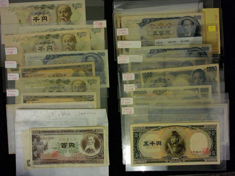 JAPAN. Lot of (38). Nippon Ginko. Mixed Denominations, Mixed Dates. P-Various. F...