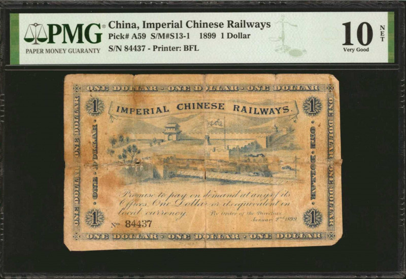 CHINA--EMPIRE. Imperial Chinese Railways. 1 Dollar, 1899. P-A59. PMG Very Good 1...