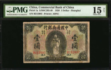 (t) CHINA--REPUBLIC. Commercial Bank of China. 1 Dollar, 1920. P-1a. PMG Choice Fine 15 Net. Repaired, Rust.

(S/M#C293-40) Printed by ABNC. Shangha...