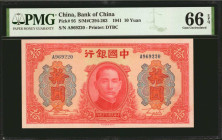 CHINA--REPUBLIC. Bank of China. 10 Yuan, 1941. P-95. PMG Gem Uncirculated 66 EPQ.

From the Hobart Collection.

Estimate: $150.00 - $300.00

民國三...