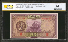 CHINA--REPUBLIC. Bank of Communications. 1 Yuan, 1935. P-153. PCGS Banknote Choice Uncirculated 63.

Estimate: $25.00 - $50.00

民國二十四年交通銀行壹圓。...
