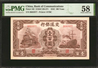 CHINA--REPUBLIC. Bank of Communications. 100 Yuan, 1942. P-165. PMG Choice About Uncirculated 58.

From the Hobart Collection.

Estimate: $100.00 ...
