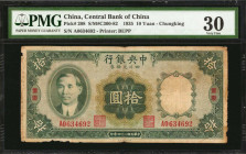 (t) CHINA--REPUBLIC. Central Bank of China. 10 Yuan, 1935. P-208. PMG Very Fine 30.

(S/M#C00-82). Chungking. Printed by BEPP. PMG comments "Edge Da...