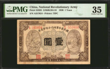 CHINA--MILITARY. National Revolutionary Army. 1 Yuan, 1926. P-S3925. PMG Choice Very Fine 35.

(S/M#K104-10). Printed by TIPC.

From the Hobart Co...