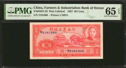 (t) CHINA--MISCELLANEOUS. Farmers & Industrial Bank of Honan. 50 Cents, 1937. P-Unlisted. PMG Gem Uncirculated 65 EPQ.

(S/M#H57-22). Printed by CMP...