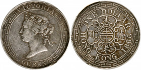 (t) HONG KONG. Dollar, 1866. Hong Kong Mint. Victoria. PCGS Genuine--Damage, VF Details.

KM-10; Mars-C41; Prid-1. An evenly worn Dollar, toned a da...
