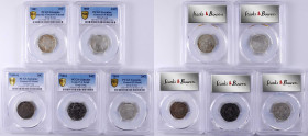 (t) HONG KONG. Quintet of 20 Cents (5 Pieces), 1887-95. London Mint. Victoria. All PCGS Certified.

KM-7; Mars-C28. 1) 1887. PCGS Genuine--Harshly C...