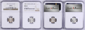 (t) HONG KONG. Duo of 5 Cents (2 Pieces), 1898-1901. London Mint. Victoria. Both NGC Certified.

1) 1898. MS-64. KM-5. 2) 1901. MS-65. KM-5. 

Est...