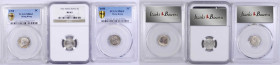 (t) HONG KONG. Trio of 5 Cents (3 Pieces), 1900-35. All PCGS or NGC Certified.

1) 1900-H. Heaton Mint. PCGS MS-63. KM-5; Mars-8. 2) 1932. NGC MS-63...