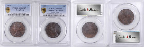 (t) HONG KONG. Duo of Cents (2 Pieces), 1875 & 1880. London Mint. Victoria. Both PCGS Certified.

1) 1875. MS-62 Brown. KM-4.1. 2) 1880. Genuine--Cl...