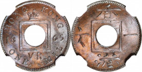 HONG KONG. Mil, 1865. Victoria. NGC MS-65 Brown.

KM-2; Mars-C1. Variety without hyphen in "HONG KONG". An attractive coin with razor-sharp design d...