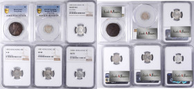 HONG KONG. Sextet of Minors (6 Pieces), 1866-1900. All PCGS or NGC Certified.

Silver 5 Cents (2) and 10 Cents (3) with dates ranging from 1885-1900...