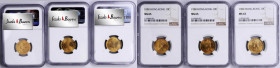 (t) HONG KONG. Trio of 10 Cents (3 Pieces), 1980. All NGC MS-65 Certified.

KM-28.3; Mars-C24.

Estimate: $300.00 - $500.00

1980年香港一毫。三枚。...