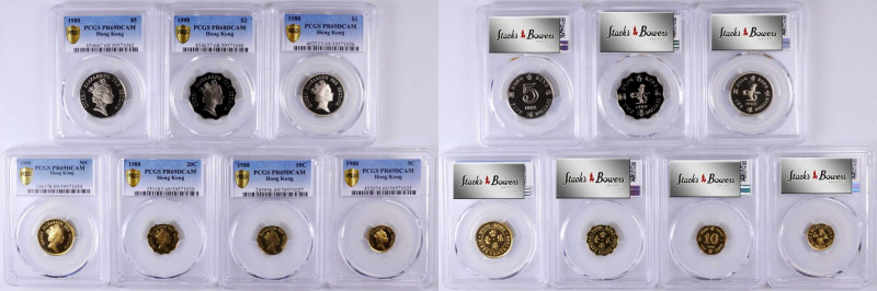 (t) HONG KONG. Proof Set (7 Pieces), 1988. All PCGS Certified.

KM-PS5. Denomi...