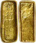 HONG KONG. Gold Tael Ingot. ND. EXTREMELY FINE.

Weight: 37.406 gms. A rectangular ingot with two Chinese stamps on one face. There is some light we...