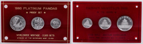 CHINA. Trio of Proof Sets (3 Pieces), 1990. Panda Series. Shenyang Mint. GEM PROOF.

1) 50 Yuan (1/2 oz), KM-279, PAN-132A. 2) 25 Yuan (1/4 oz). KM-...