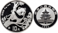 CHINA. 10 Yuan, 1994-P. Panda Series. PCGS PROOF-69 Deep Cameo.

KM-616; PAN-228A. A brilliant Proof with hard mirrored fields and frosted cameo dev...
