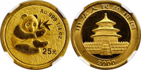 CHINA. 25 Yuan, 2000. Panda Series. NGC Unc Details--Removed from Jewelry.

Fr-B6; KM-1305; PAN-328a. Frosted Ring variety.

Estimate: $500.00 - $...