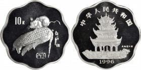 (t) CHINA. 10 Yuan, 1996. Lunar Series, Year of the Rat. NGC PROOF-69 Ultra Cameo.

KM-928. Scalloped Edge type. Mintage: 6,800. Sharply struck with...