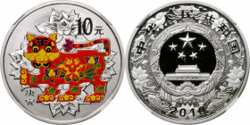 (t) CHINA. 10 Yuan, 2010. Lunar Series, Year of the Tiger. NGC PROOF-69 Ultra Cameo.

KM-1925. A lovely colorized tiger with Matte fields displaying...