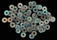 CHINA. Tang Dynasty. Group of Cash (85 Pieces), ND (618-907). Grade Range: GOOD to VERY FINE.

A selection of holed Cash, twelve of which are housed...