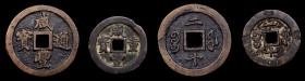 CHINA. Qing Dynasty. Fukien. 20 and 10 Cash Pair (2 Pieces), ND (1851-61). Grade Range: VERY FINE.

1) 20 Cash. H-22.781. Weight: 32.56 gms. 2) 10 C...