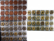 (t) CHINA. Qing Dynasty. Group of Cast Cash (240 Pieces), ND. Grade Range: VERY GOOD to VERY FINE.

The coins are neatly organized in a collector's ...