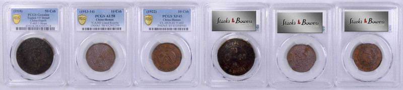 CHINA. Trio of Minors (3 Pieces), 1913-22. All PCGS Certified.

1) Hupeh. 50 C...