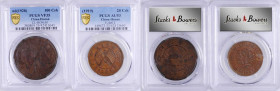 CHINA. Duo of Copper Cash (2 Pieces), 1919-28. Both PCGS Certified.

1) Honan. 100 Cash. ND (1928). VF-35. CL-HON.60; KM-Y-395; CCC-553. 2) Hunan. 2...