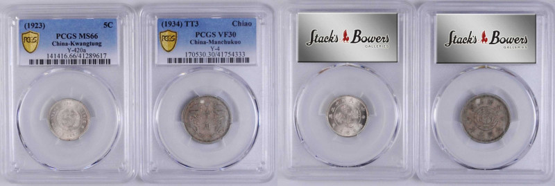 (t) CHINA. Duo of Minors (2 Pieces), 1923 & 1934. Both PCGS Certified.

1) Man...