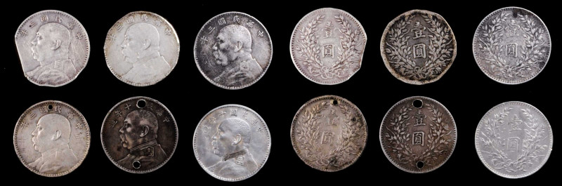 CHINA. Group of Yuan Shih-Kai Dollars (6 Pieces), 1914-21. Grade Range: VERY FIN...