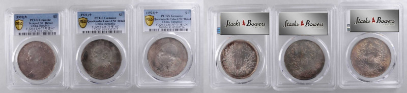 (t) CHINA. Trio of Yuan Shih-kai Dollars (3 Pieces), 1920 & 1921. All PCGS Certi...