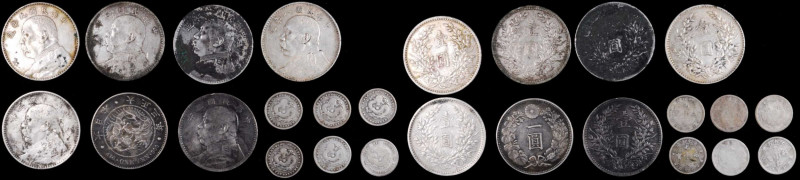 (t) CHINA. Group of Silver Types (13 Pieces), ND. Grade Range: VERY GOOD to VERY...