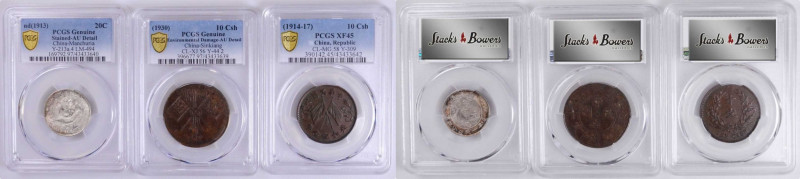 CHINA. Trio of Minor Issues (3 Pieces), 1913-30. All PCGS Certified.

1) Manch...