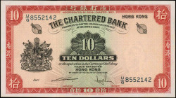 (t) HONG KONG. Chartered Bank. 10 Dollars, ND (1962-70). P-70c(2). Extremely Fine.

Found with the later signature combination. Attractive margins a...