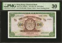 (t) HONG KONG. Chartered Bank. 100 Dollars, ND (1961-70). P-71b. PMG Very Fine 30.

Printed by TDLR. Watermark of Warrior's head.

Estimate: $200....