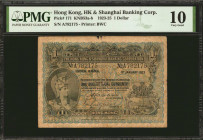 HONG KONG. HK & Shanghai Banking Corp. 1 Dollar, 1923-25. P-171. PMG Very Good 10.

Dated January 1st 1923. A Very Good offering of this HK&SBC 1 Do...
