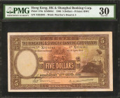 HONG KONG. Hong Kong & Shanghai Banking Corporation. 5 Dollars, 1946. P-173e. PMG Very Fine 30.

PMG comments "Tear."

Estimate: $30.00 - $50.00
...