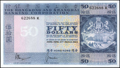 HONG KONG. Hong Kong & Shanghai Banking Corporation. 50 Dollars, 1969. P-184a. Uncirculated.

Estimate: $75.00 - $125.00

1969年香港上海匯豐銀行伍拾圓。...